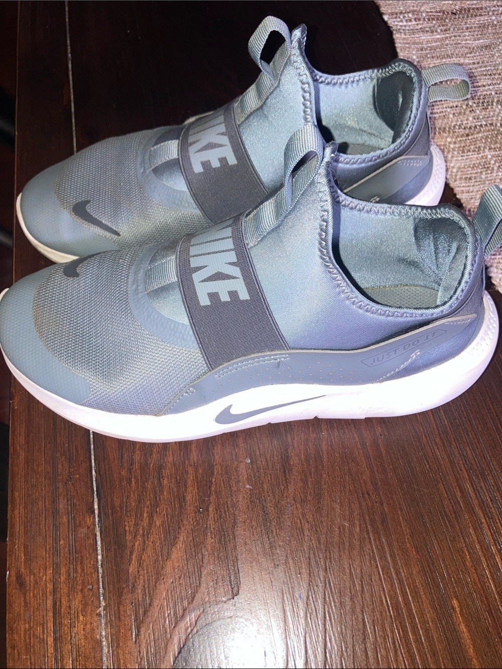 Nike Kids Slip-On Sneakers in Light Blue Gray - Picture 2 of 7